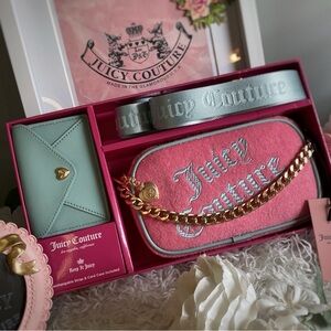 Juicy Couture Pink / Baby Blue Crossbody Bag & Wallet Set NIB